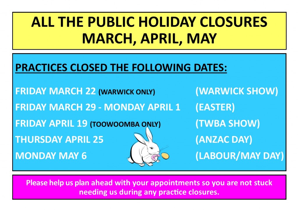 public holidays march april may