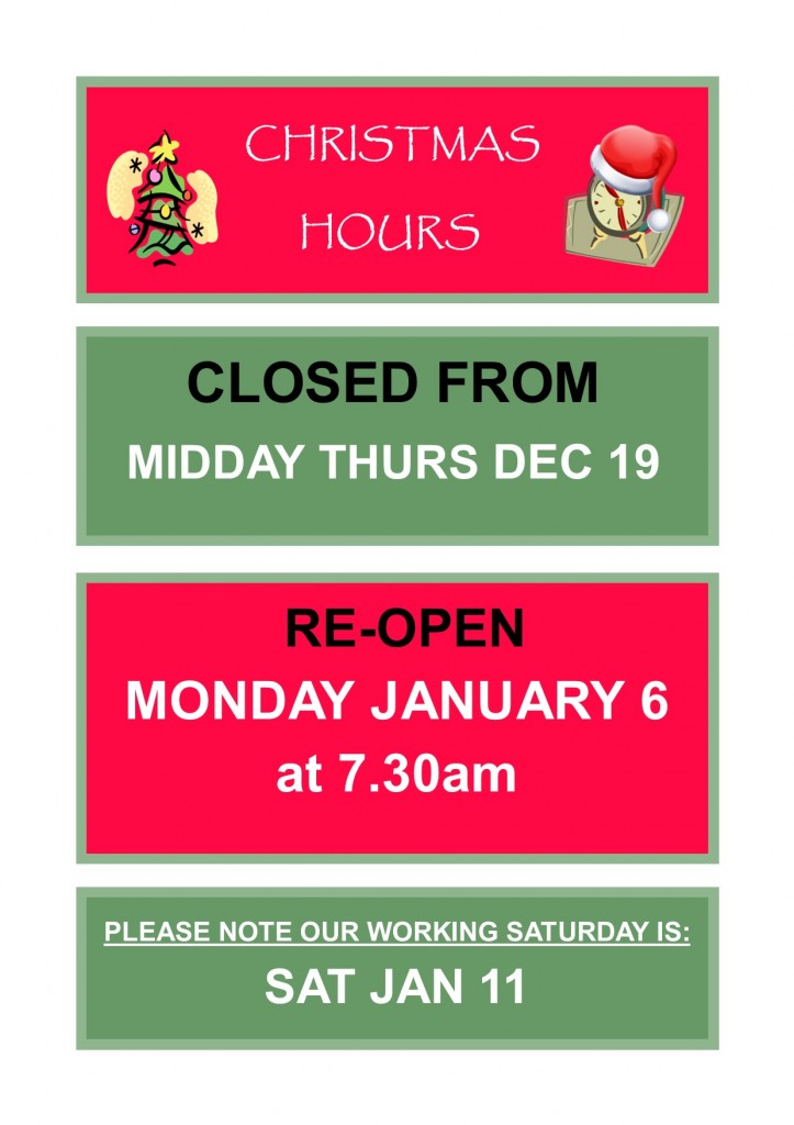 2024 Christmas hours